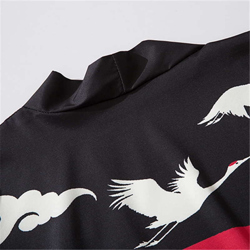 Кимоно в японском стиле Харадзюку для мужчин и женщин уличная одежда с принтом