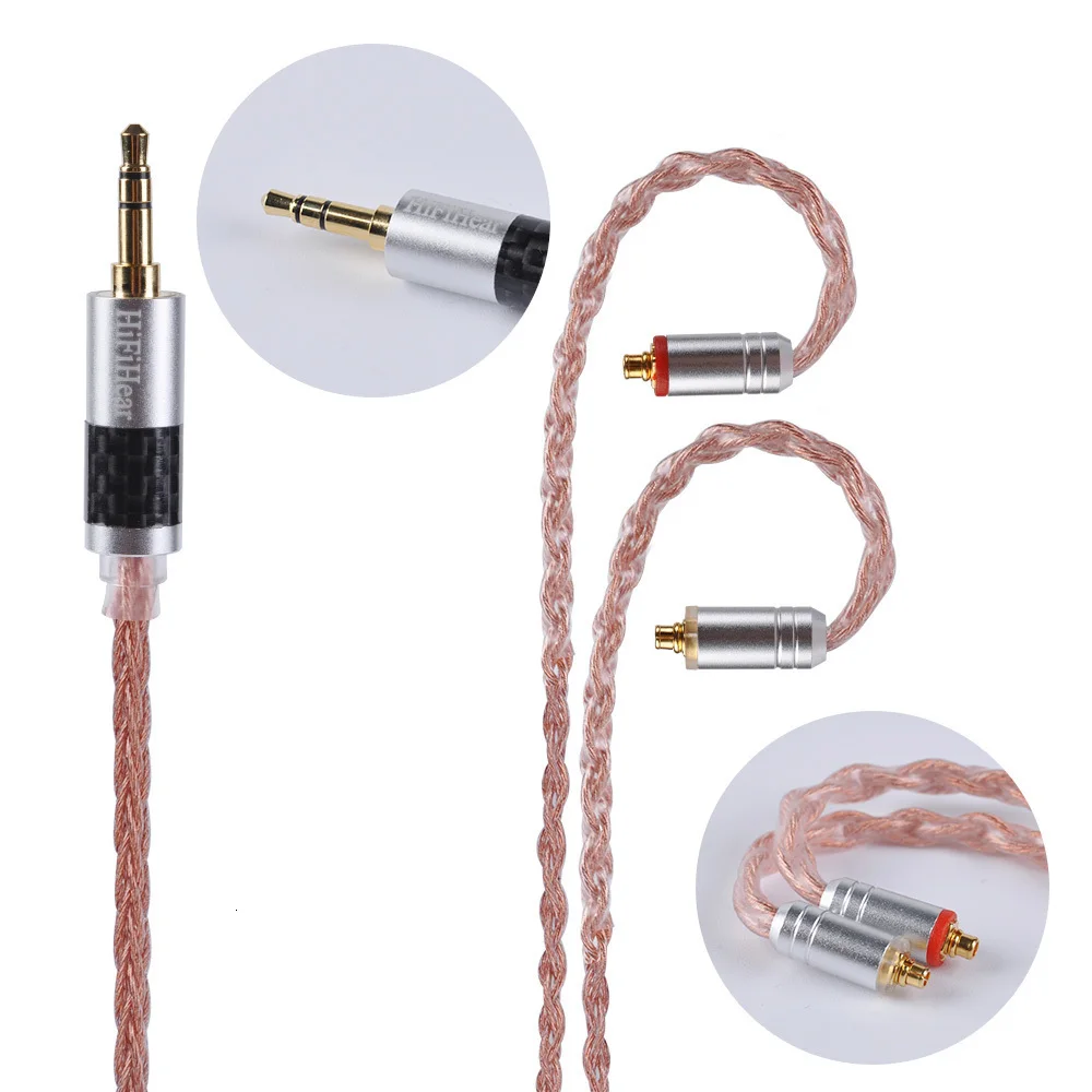 AK HiFiHear 8 Core посеребренный кабель 2,5/3,5/4,4 мм балансный кабель с MMCX/2pin с наушным креплением разъем для LZ HQ8 HQ6 плотным верхним ворсом KZ лампа указателя ОСО