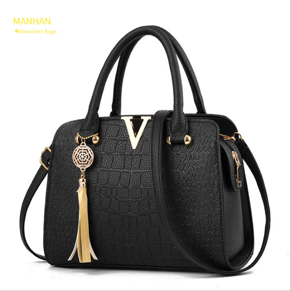 

Luxury Fashion Women's Designer Crocodile Pattern Casual Handbag Female Package Capacity Crossbody Messenger Bag Shoulder Bags