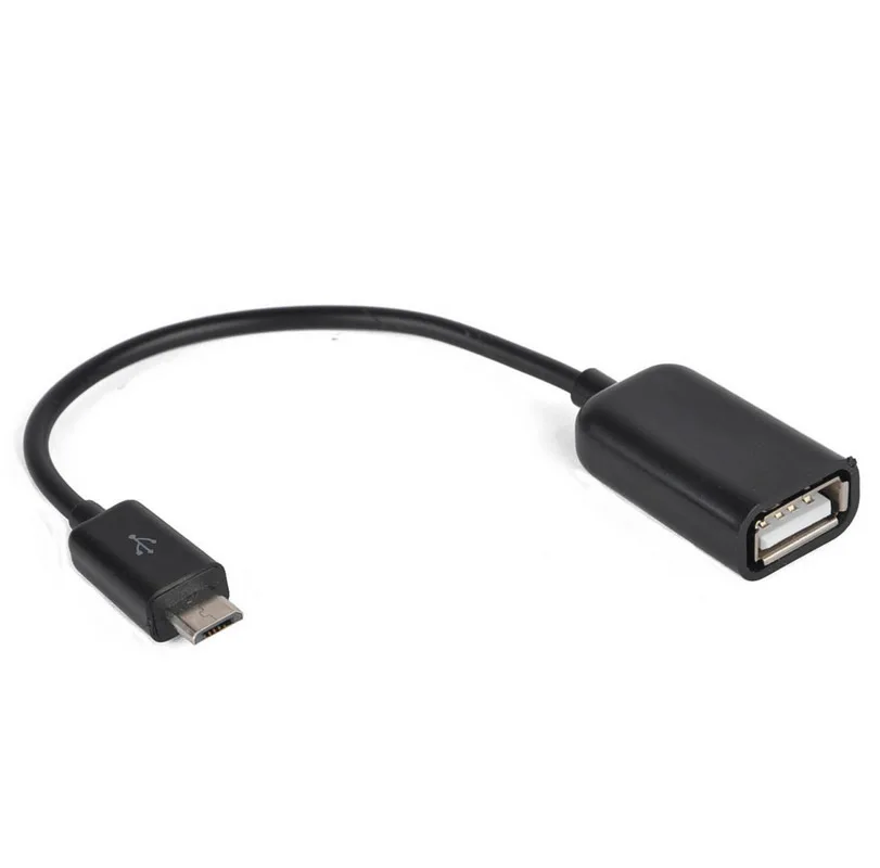 Черный Протестированный цветной хост микро USB к USB Мини OTG кабель адаптер для samsung Xiaomi htc LG Android телефон для флеш-накопителя глянцевый - Цвет: Черный