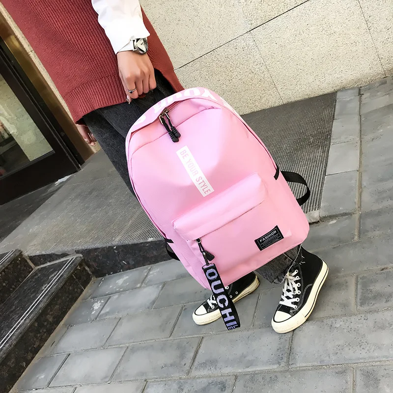 

Korean Fashion Girl Middle School Bag Bookbag Casual Cute Women Backpack Daypack for Teenage Travel Shoulder Bag Rucksack