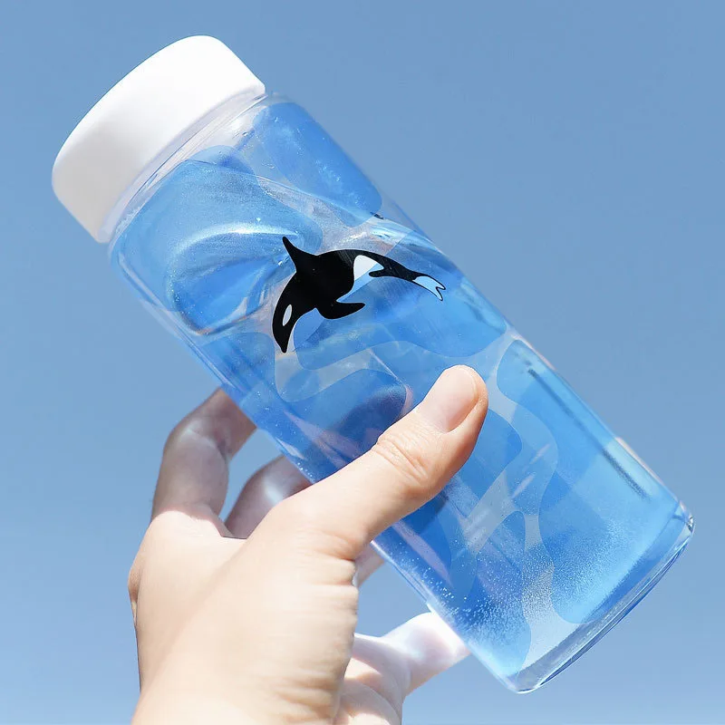 Новинка стеклянная бутылка для водных видов спорта 500 мл синяя портативная