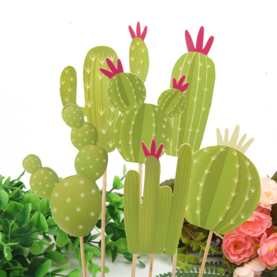 1 комплект топпер для торта с изображением животных и кактусов | Дом сад