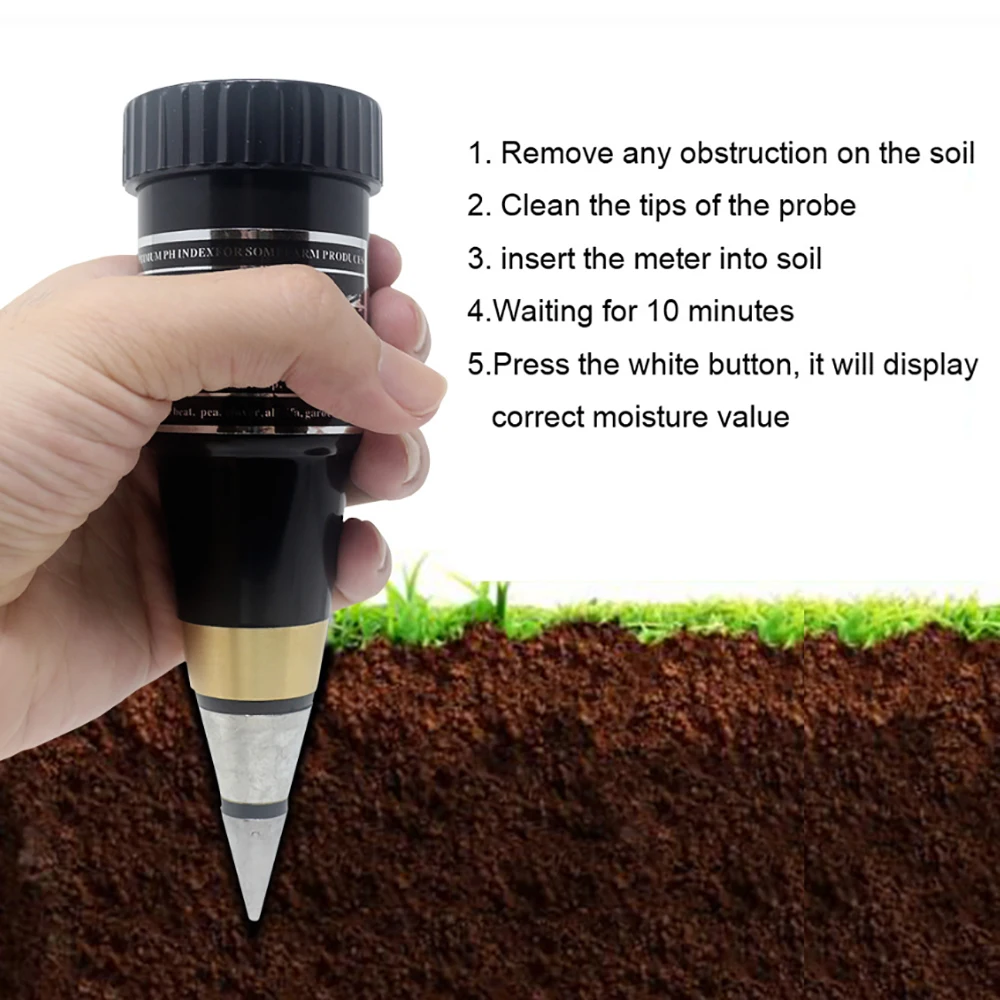 

Soil PH Meter Tester Hygrometer Soil PH Light Moisture Meter Soil Detector Vineyards Orchards Gardens Soil Analyzer Garden Tools