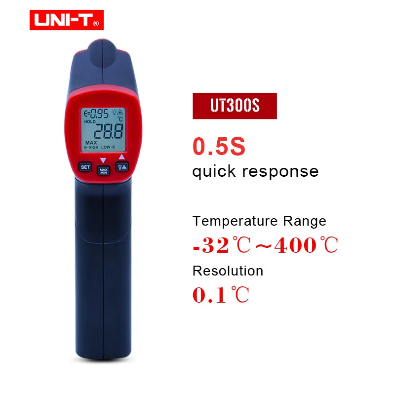 

UNI-T Infrared Thermometer Measure Non-Contact Fast Test Max Min Display Industrial MINI Digital Meter Temperature Scan UT300S