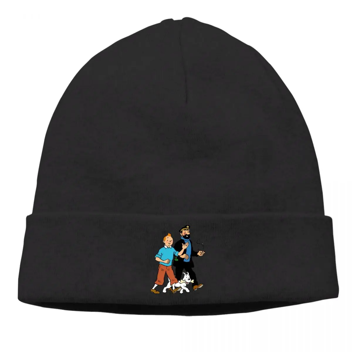 

The Adventures of Tintin Milu Adventure Anime Skullies Beanies Go Haddock Knitting Bonnet Hats Men Women's Street Ski Cap