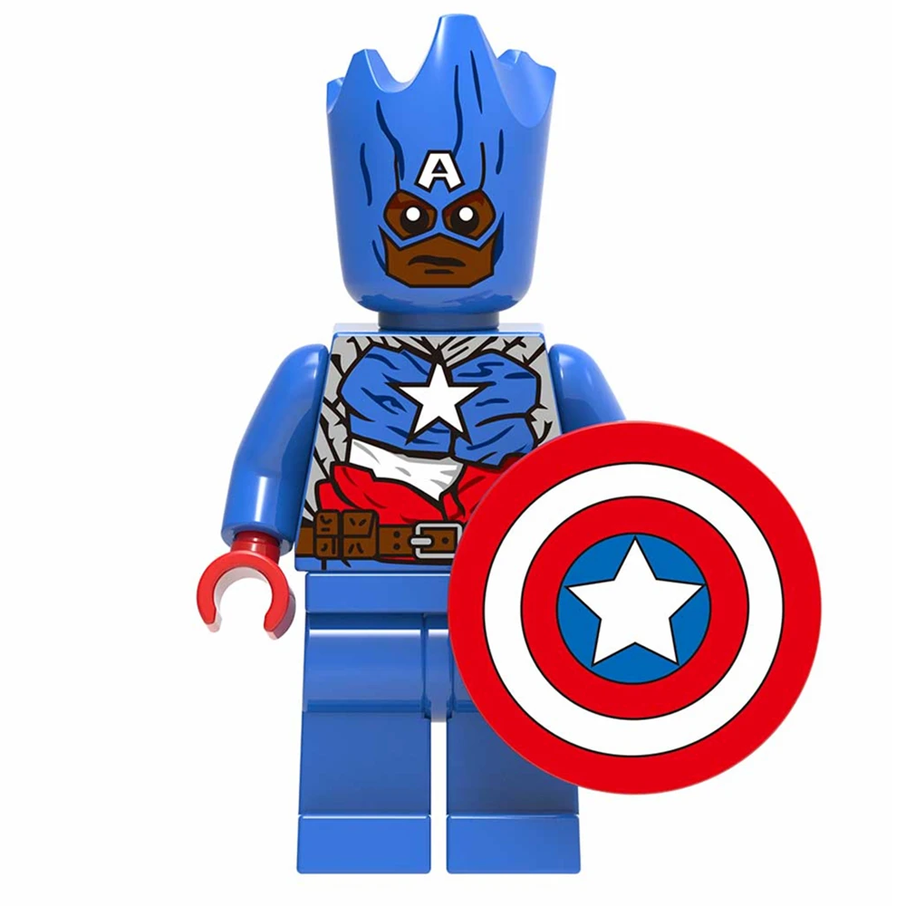 Одиночная Продажа Marvel Groot Капитан Америка Стив Роджерс миньфиг сборные Модели