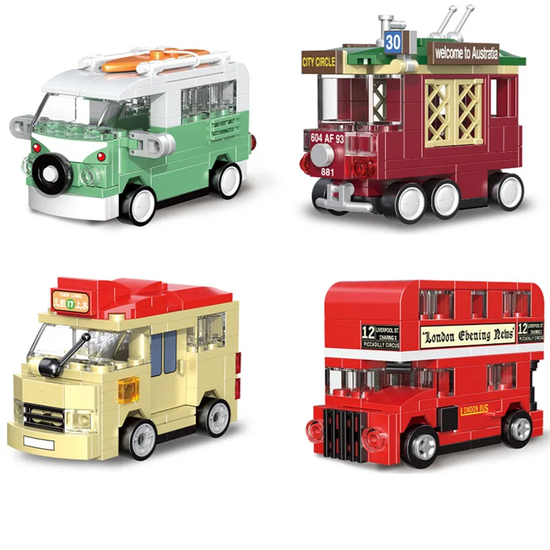 

High Tech Car Classic Pull Back Camper Van Super Sport Car Building Blocks City Racing Vehicle Series Bricks Educational Kid Toy