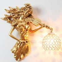 new creative angel wall lamp crystal wall lights for living room atmospheric stairs led light retro bedroom bedside lamps
