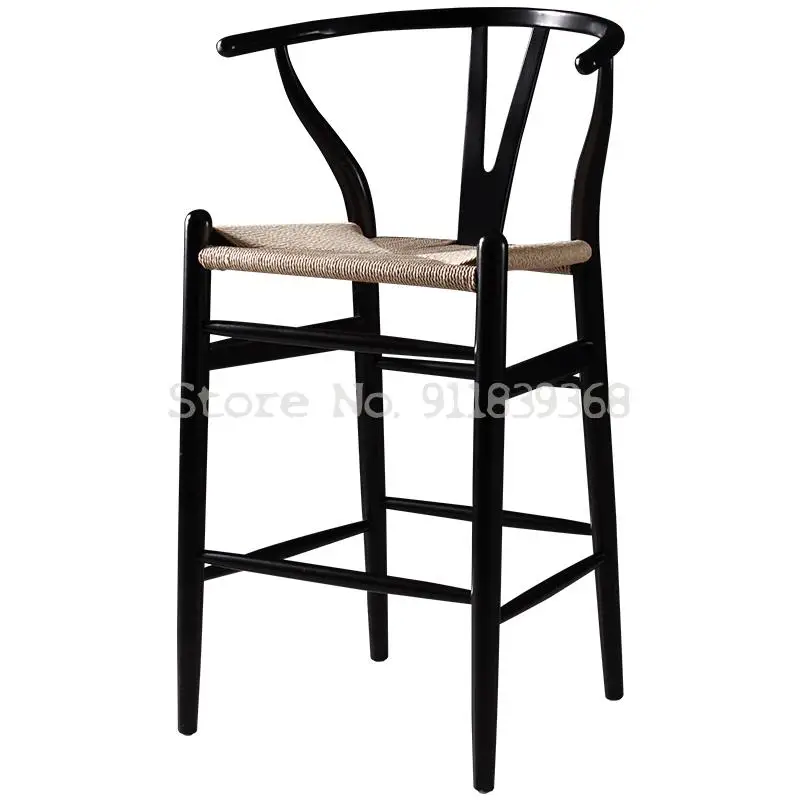 Новый китайский Стиль барный стул из массива дерева деревянный высокий табурет