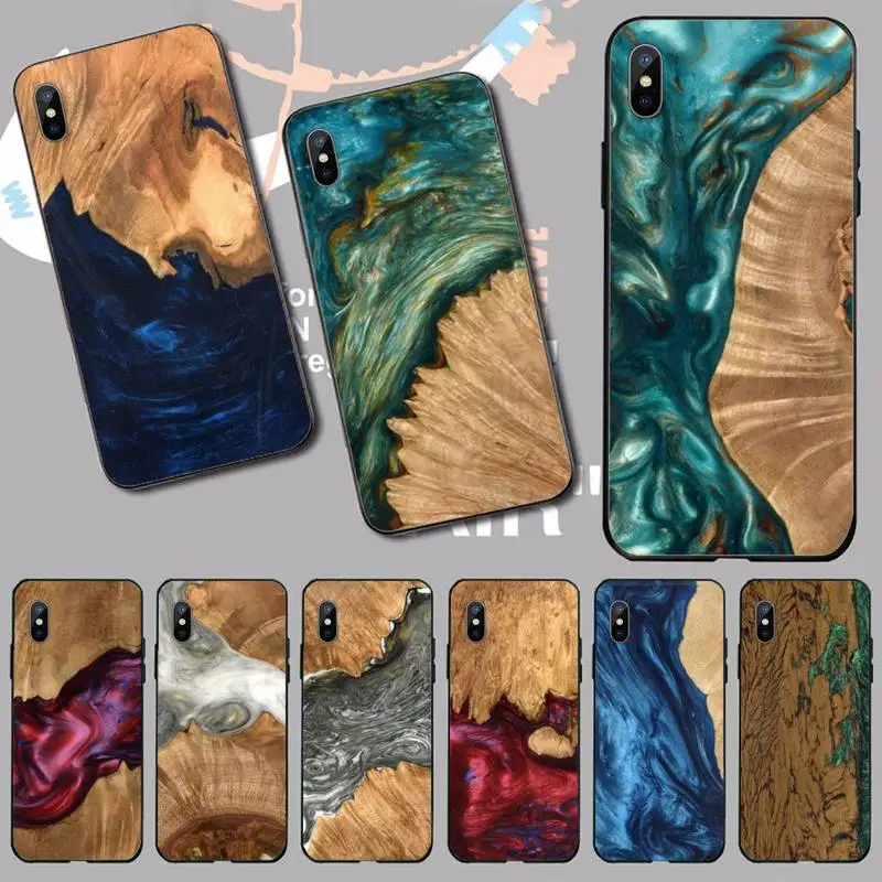 

Traveler Protective Wood Resin art Phone Case for iPhone 11 12 13 pro XS MAX 8 7 6 6S Plus X 5S SE 2020 XR mini