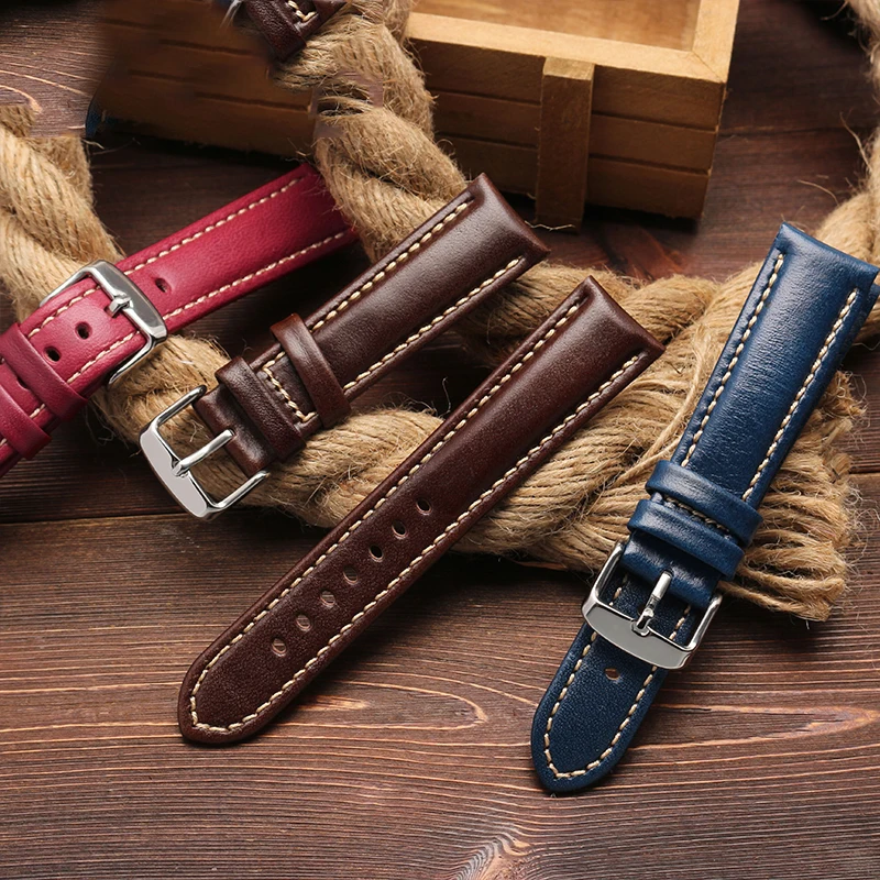 FOR Rolex Green Water Ghost watch strap high quality tray cow leather men's watch strap  20mm 21mm 22mm hand pad wrist strap