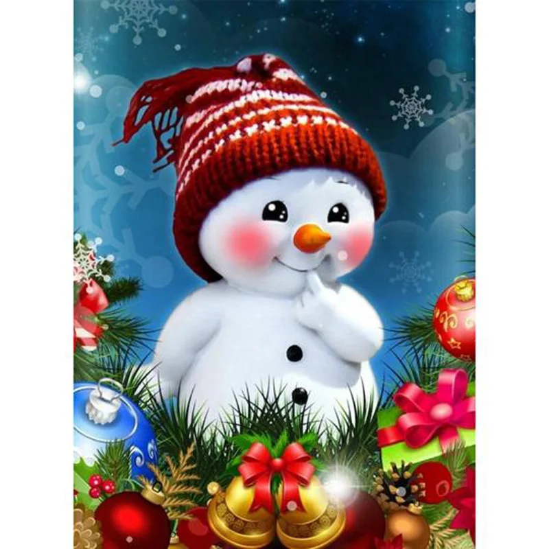 

5D DIY Diamond Painting Mosaic Snowmen Full Square Round Embroidered Cross Stitch Home Decor Rhinestones Needlework Resin Drill