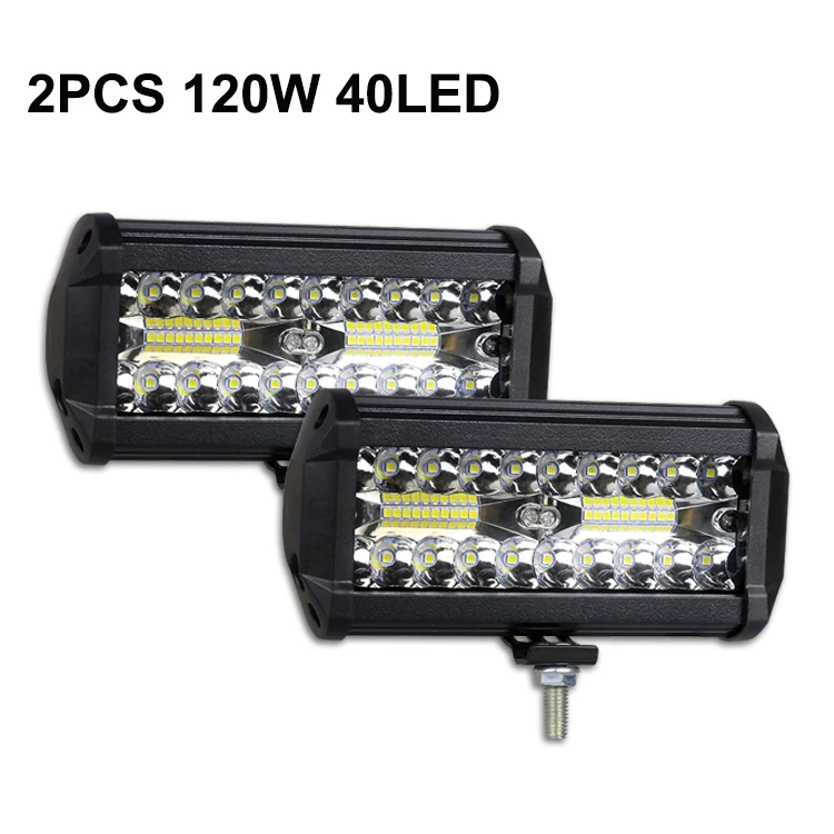 2PCS-120W-40LED Nlpearl светильник/рабочий светильник 4-32 дюймов светодиодный комбинированный светодиодный светильник для вождения для грузовиков внедорожный трактор 4x4 внедорожник ATV Лодка 12 В 24 В - Цвет: 2PCS-120W-40LED