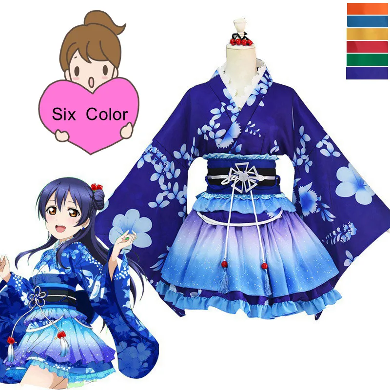 Горячая Распродажа LoveLive Косплэй костюма Сонода Уми костюм Кимоно Обувь в стиле