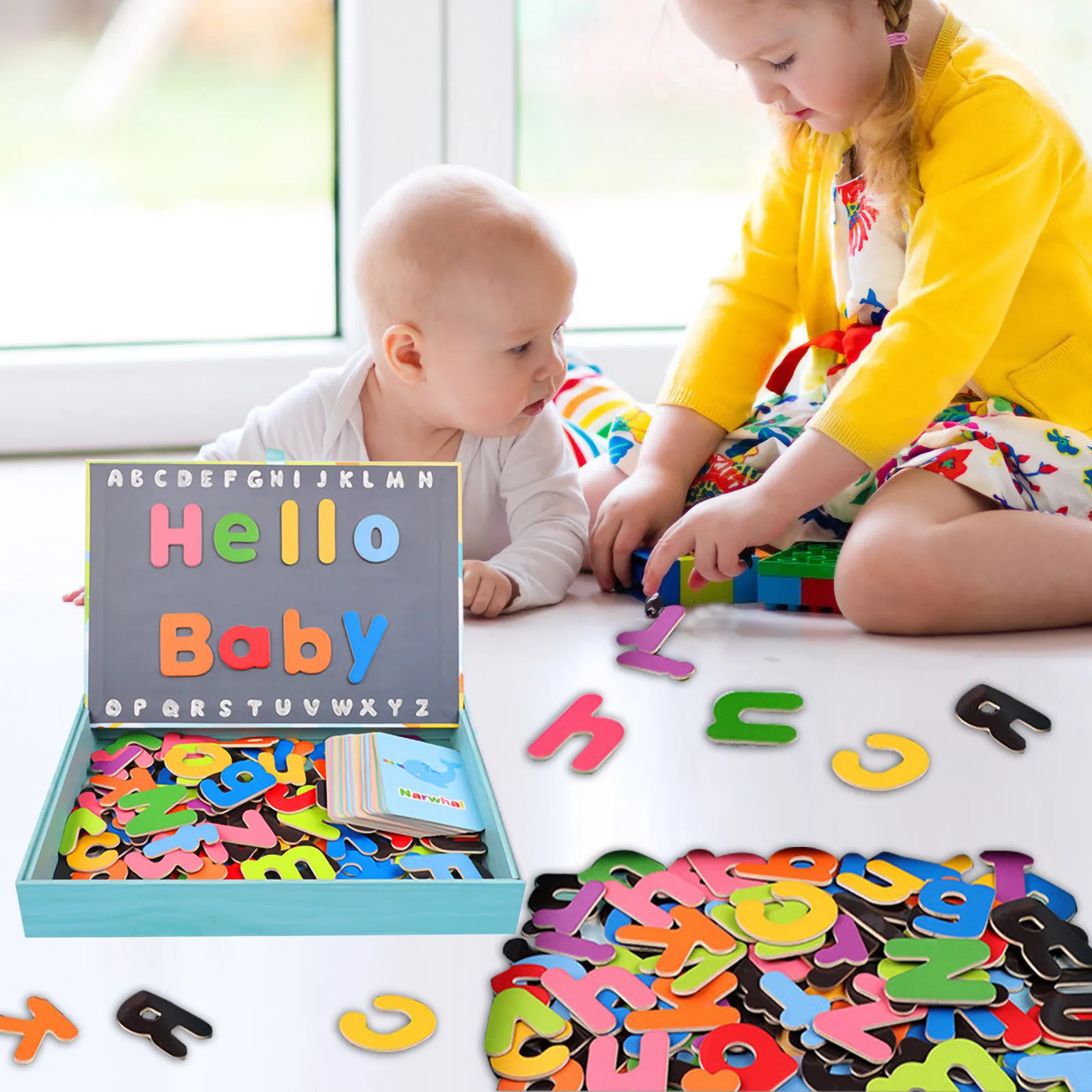 

Набор с буквами и цифрами для детей, забавные развивающие игрушки, магниты на холодильник с сухой стираемой дошкольной игрушкой, подарок дл...