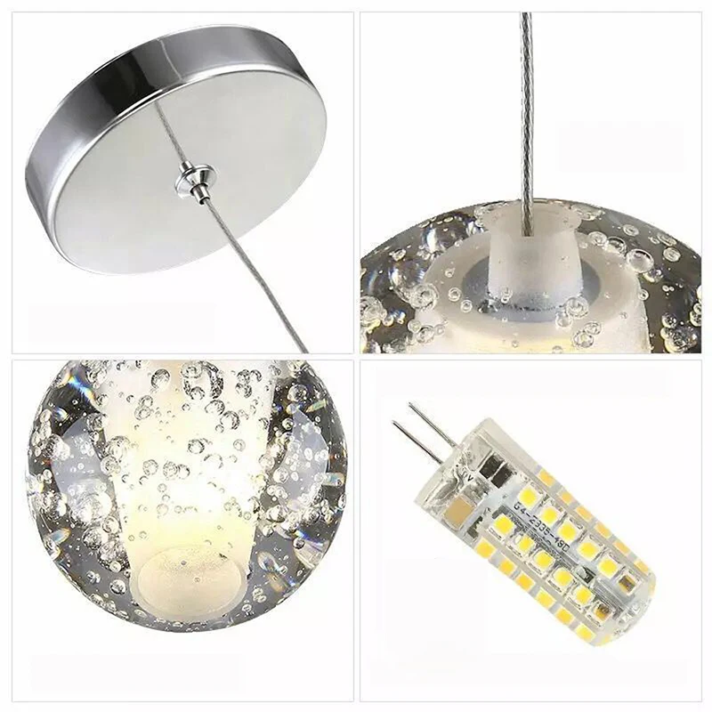 

Modern Crystal Glass Ball Pendant Lights Nordic Hotel Hall Living Room Hanglamp Art Lustres Kitchen Lighting Luxury Pendant Lamp