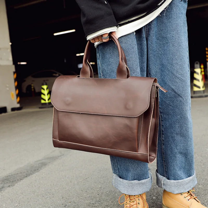Men's Leather Briefcase PU Material Men's Shoulder Bag For Men Crossbody Bags 2021 Fashion Business Briefcase handbag