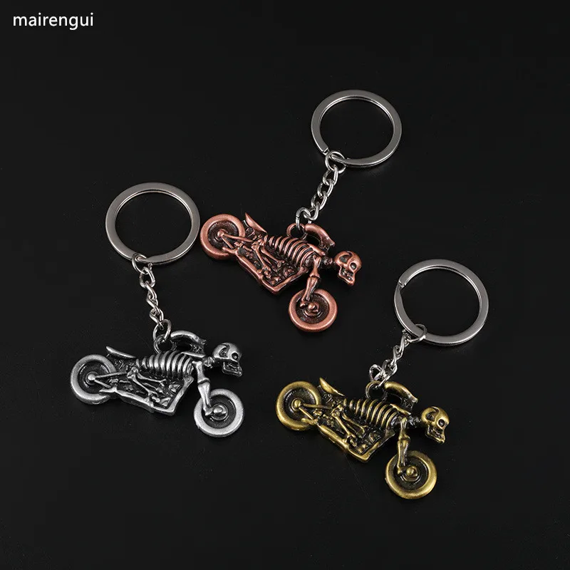 Новый скелет мотоциклетный брелок стильные мужские Украшения Ключ для двигателя