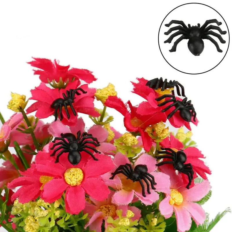 50 шт экологически чистый черный ночник моделирование пластиковый маленький паук