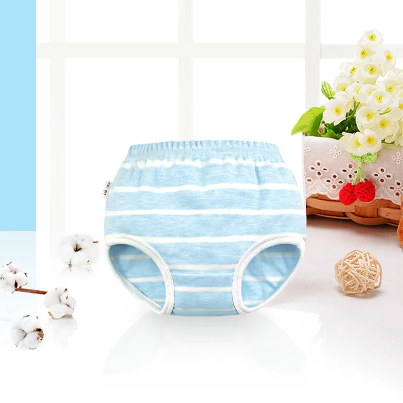 3 шт./лот детские трусики из 100% хлопка модные полосатые трусы для новорожденных