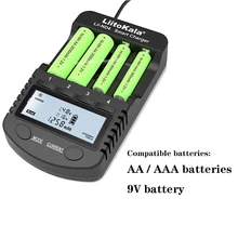 LiitoKala Lii-ND4 NiMH / Cd charger aa aaa charger LCD display and test battery capacity For 1.2 V aa aaa and 9V batteries.