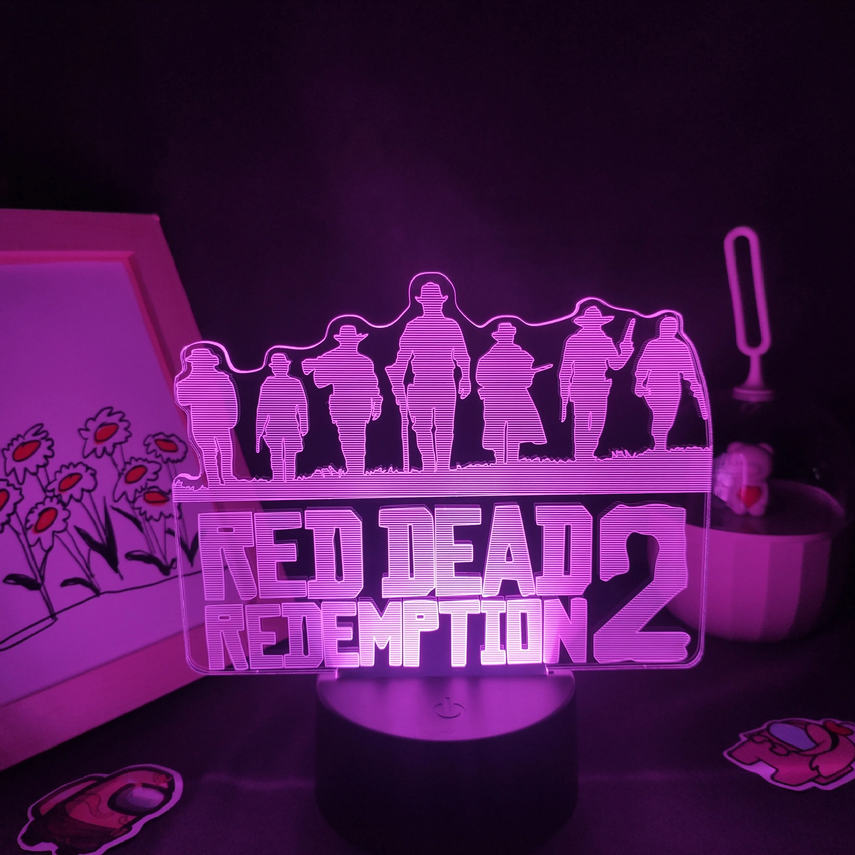 Фигурка игровая Артура Моргана Red Dead 3D светодиодные RGB ночные светильники крутой