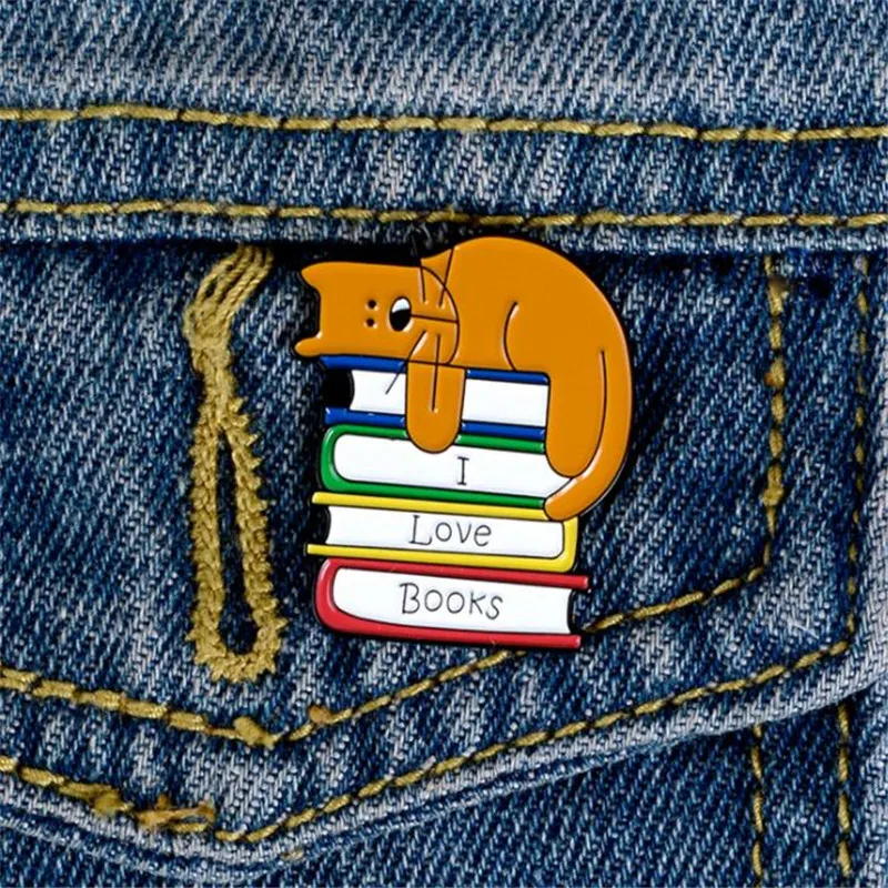 Новый мультфильм животных Книга металлический значок одежда украшения