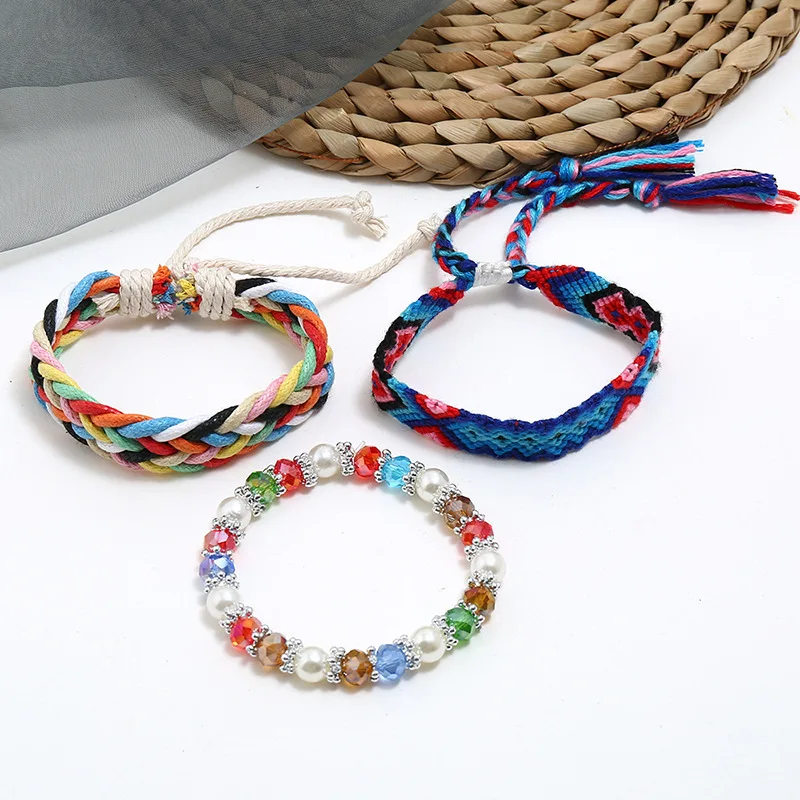 Богемные хрустальные браслеты и браслет в стиле бохо красочные стразы жемчужные