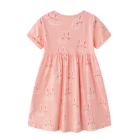 dresses for girls rabbit pink dress 100 pure european and american cute childrens summer short sleeve a line childrens 0 7t