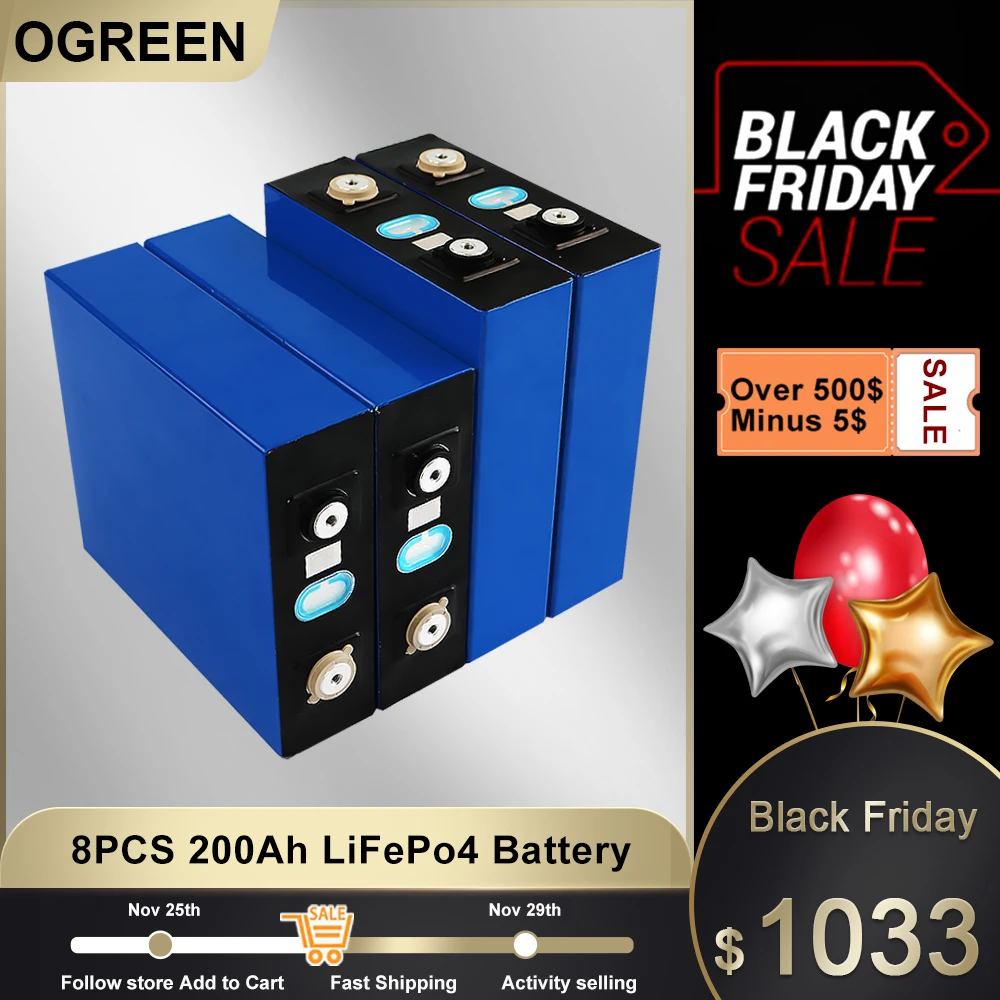 

Набор аккумуляторов Lifepo, 3,2 в, а ч, 8 шт., 12 В, 24 В