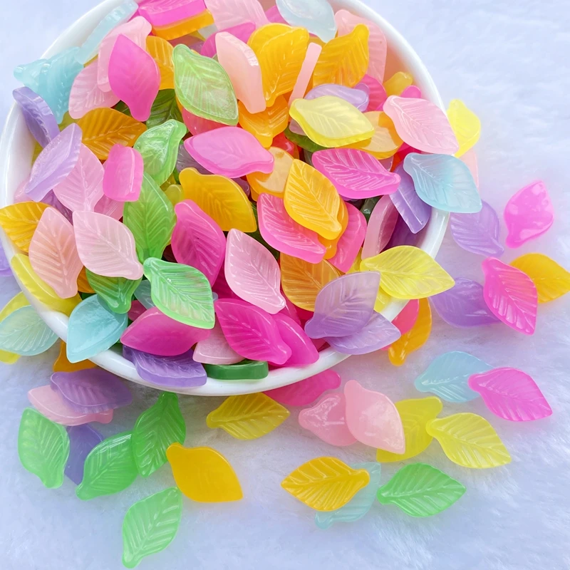 

50Pcs Cute New Mixed Mini Leaves Flatback Cabochon Scrapbook Kawaii DIY Embellishments Accessories F96