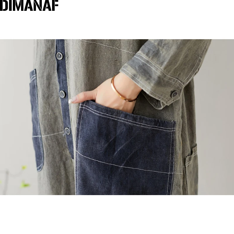 DIMANAF осень зима плюс размер женские комбинезоны с длинными рукавами брюки Винтаж