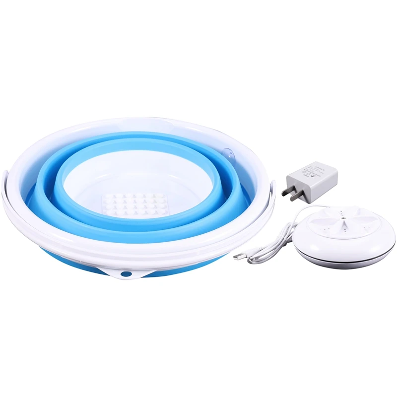 Мини Портативная Ультразвуковая турбинная стиральная машина складное ведро