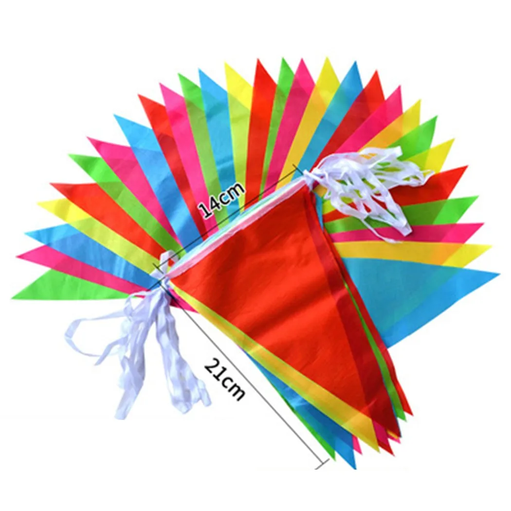 

1Set 150 Flags Colorful 100m Triangle Flag Pennant Bunting String Banner Garland Festival Party Holiday Home Garden Decoration