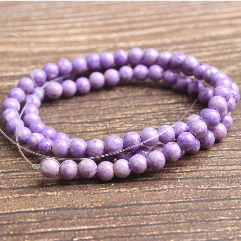 Lan Li модные натуральные ювелирные изделия фиолетовый окаменение свободные