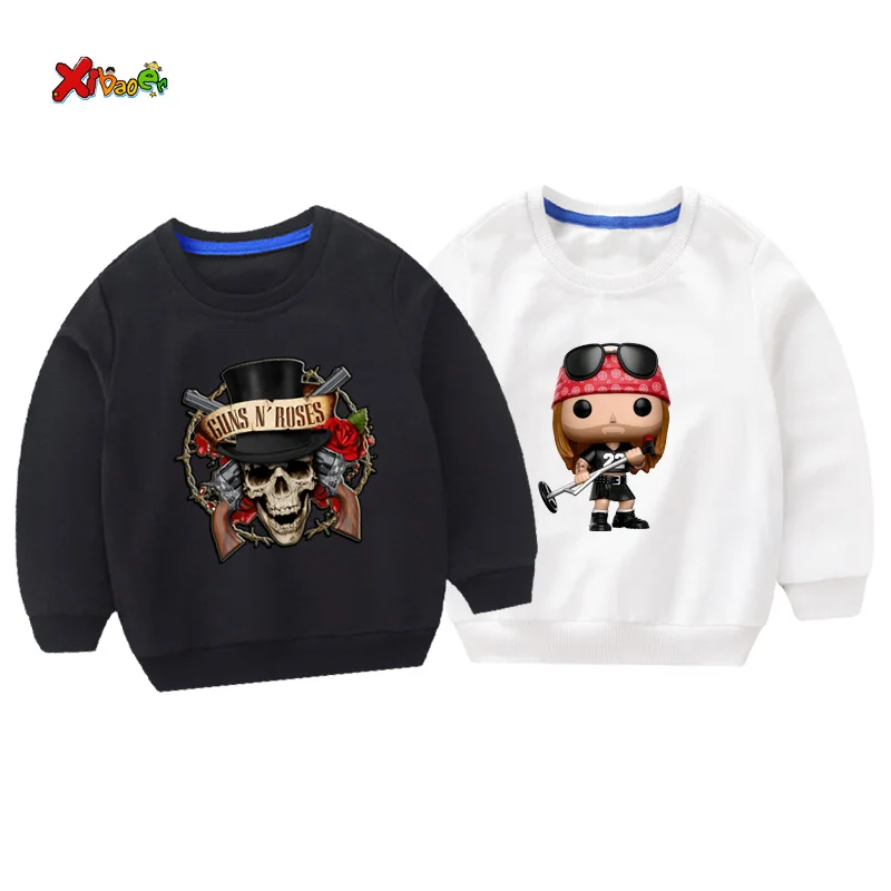 

autumn 2019 boys sweatshirts Fashion Hoodie guns roses t shirt Clothes toddler sweatshirts white sweatshirt for baby clothes 2T