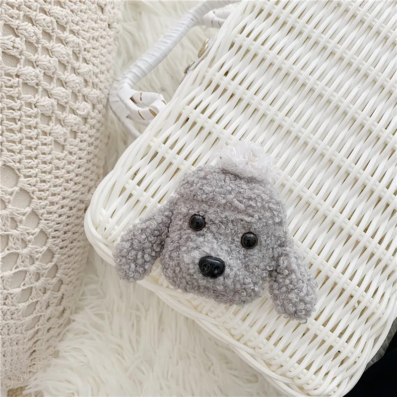 lambswool Gray Милый плюшевый собака чехол для Apple Airpods чехол с забавным мультипликационным принтом Bluetooth наушники чехол для IPad air стручки 2 1 силиконовый пушистый принципиально - Цвет: lambswool Gray
