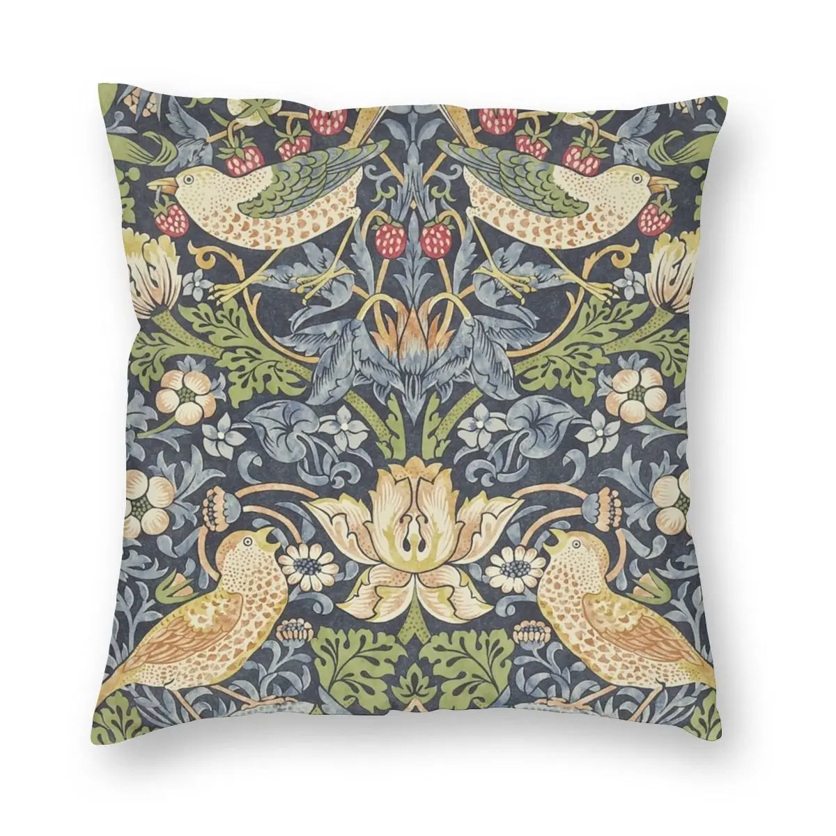 

William Morris Strawberry Thief Pillowcase Soft Polyester Cushion Cover Gift Vintage Floral Throw Pillow Case Cover Home 45X45cm