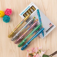 5colors metallic art marker pen set goldsilverredgreenblue markers pen for school stationery drawing art supplies