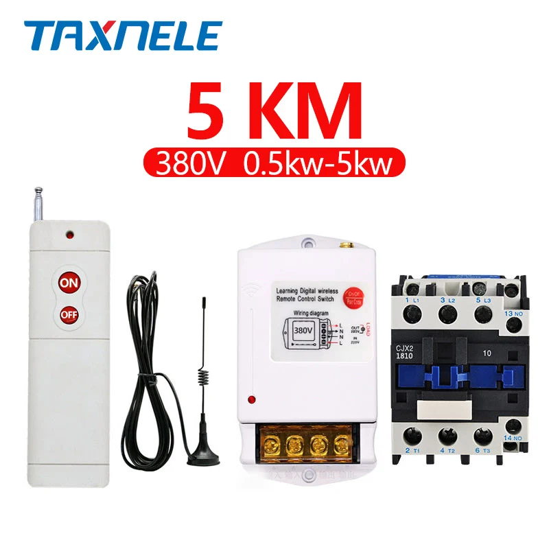 5KM 0.5-5KW 380V 220 В 380 в водяной насос беспроводной промышленный пульт дистанционного управления Переключатель интеллектуальная Высокая мощность бытовой 1 км 3 км 5 км на большие расстояния - Цвет: 5KM 0.5-5KW 380V
