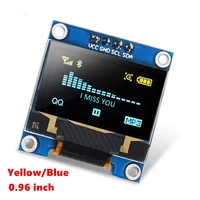 for arduino 0 96 inch iic serial yellow blue oled display module 128x64 i2c ssd1306 12864 lcd screen board gnd vcc scl sda 0 96