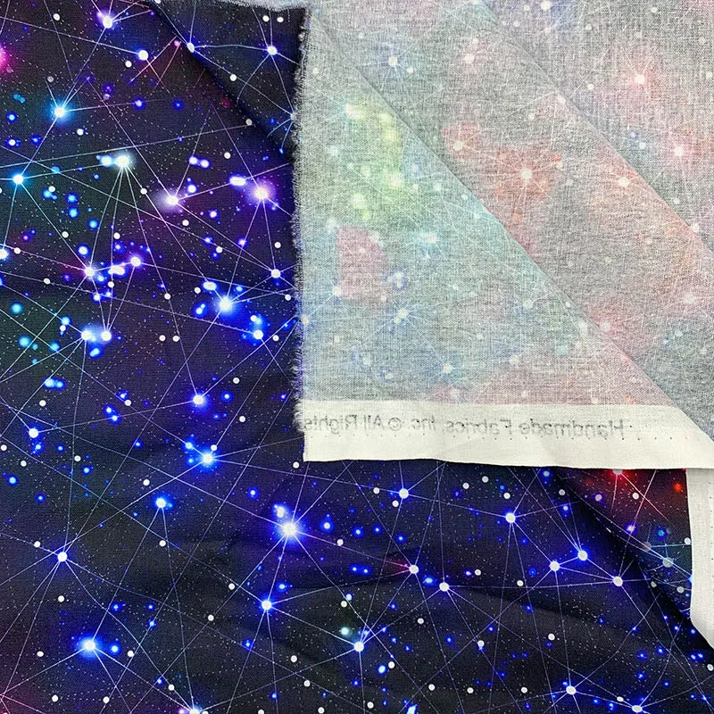 

Y.zhe Beautiful 100% Cotton Fabric The galaxy Star pattern Digital Printing Sewing Material Children Fabric Diy Shirt Clothing