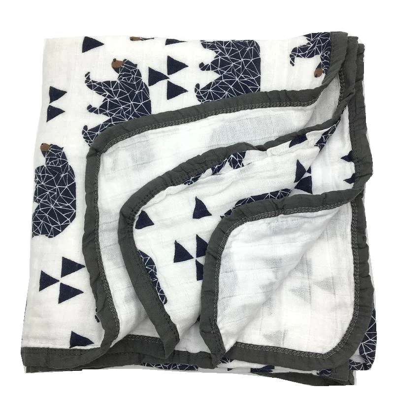 

Ins Hot Four Layer 100% Cotton Muslin Baby Blanket For Newborn Swaddling Super Comfy Bedding Blankets Swaddle Wrap 120*120 CM