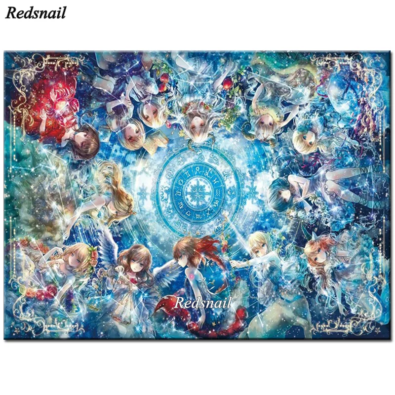 Алмазная живопись 12 созвездий знаки зодиака мозаика изображение фэнтезийное