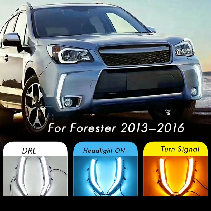 

Для Subaru Forester 2013-2016 светодиодный DRL Габаритные огни бампер противотуманные фары дальнего света