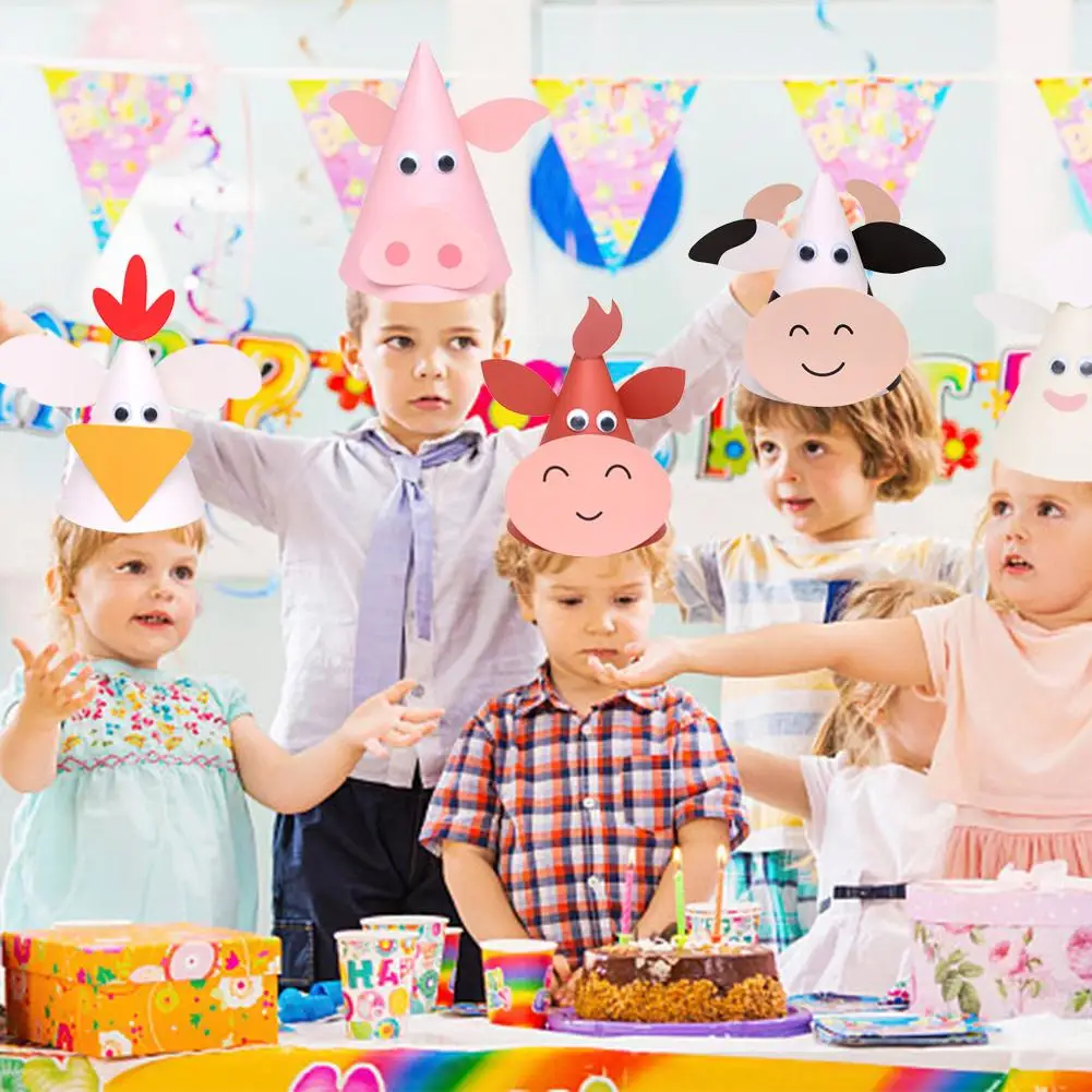 Праздничные подарки на тему счастливой фермы с животными шапка для вечеринки в