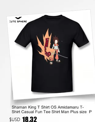 Shaman King, футболка, Shaman King Yoh, оранжевая футболка, 100 хлопок, короткий рукав, футболка, Забавный человек, принт, плюс размер, летняя футболка