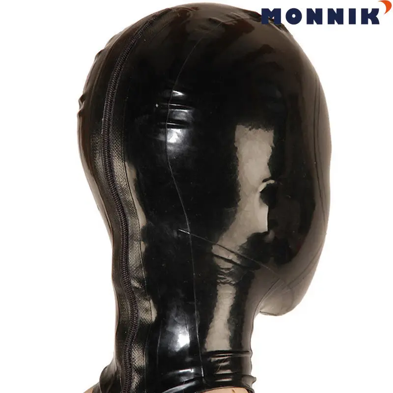 MONNIK latexLatex mask Realistic Latex Mask Sexy Rubber Unisex Hood with Zipper for Catsuit Wear |