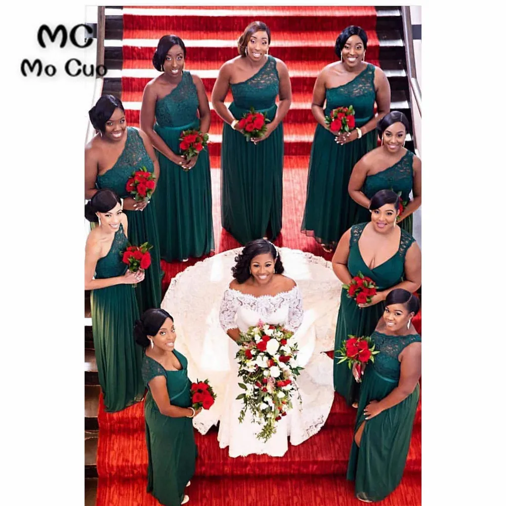 2019 бирюзовое платье подружки невесты на одно плечо кружевное свадебвечерние нее